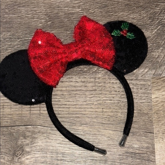 Other - Kids Black and Red Sequin Mouse Ears Headband